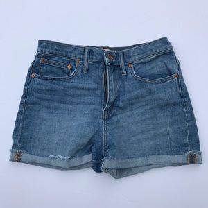 Madewell high-rise denim shorts, medium wash